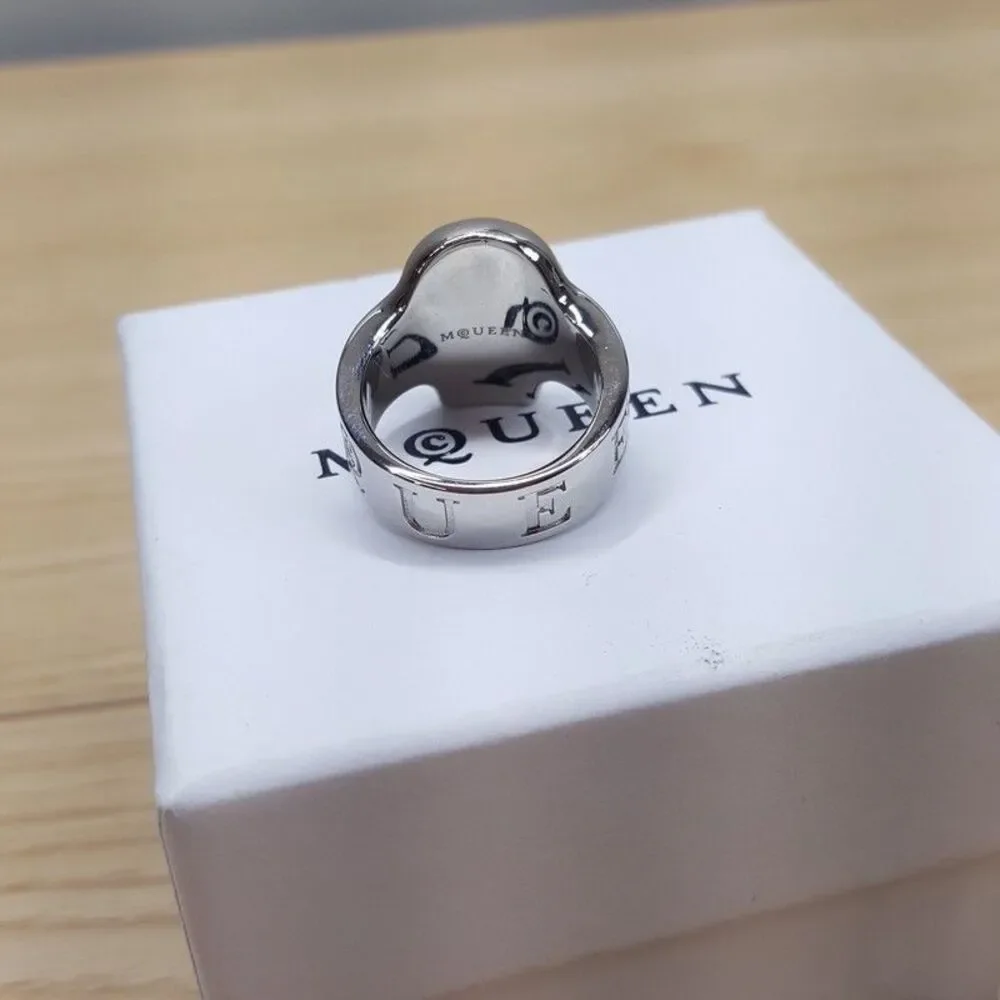 ALEXANDER MCQUEEN Jewelry Mens Size 9 / 19 Ring Silver Skull